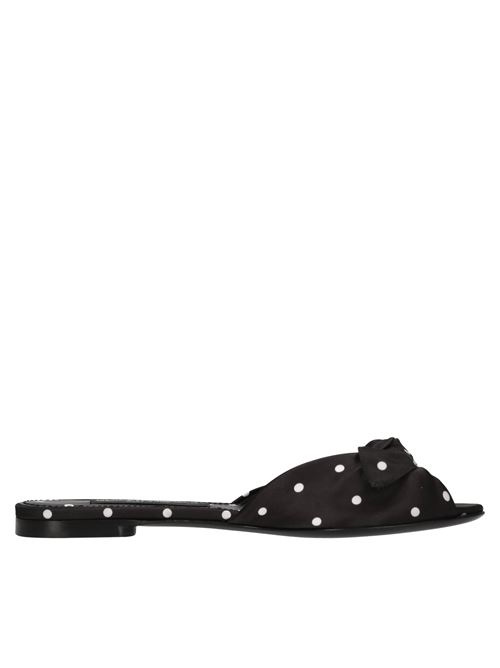 Flat Bianca in raso DOLCE&GABBANA | CQ0620  AV885 HN9FW POIS PICC BCONERO-BIANCO